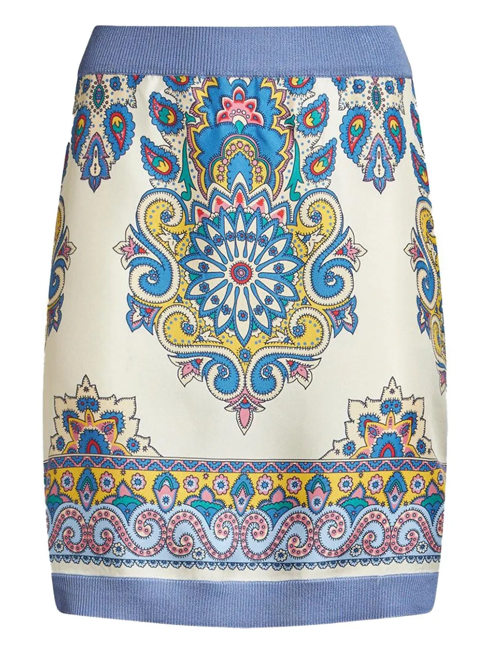 Etro Paisley Mixed Media Miniskirt In Multi
