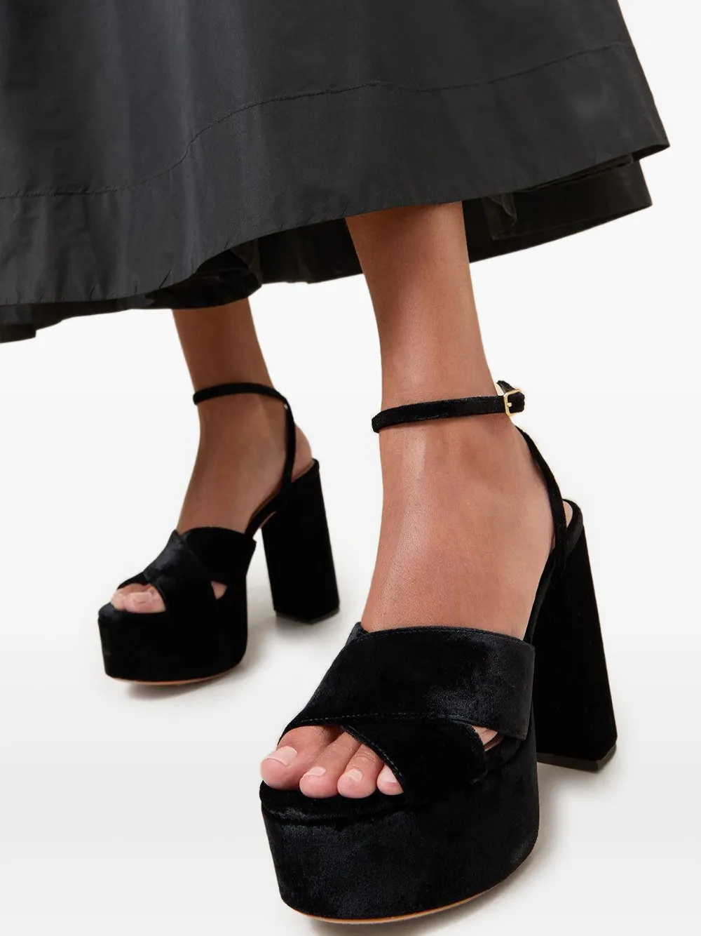 Loeffler Randall 130mm Loretta Platform Sandals In Black
