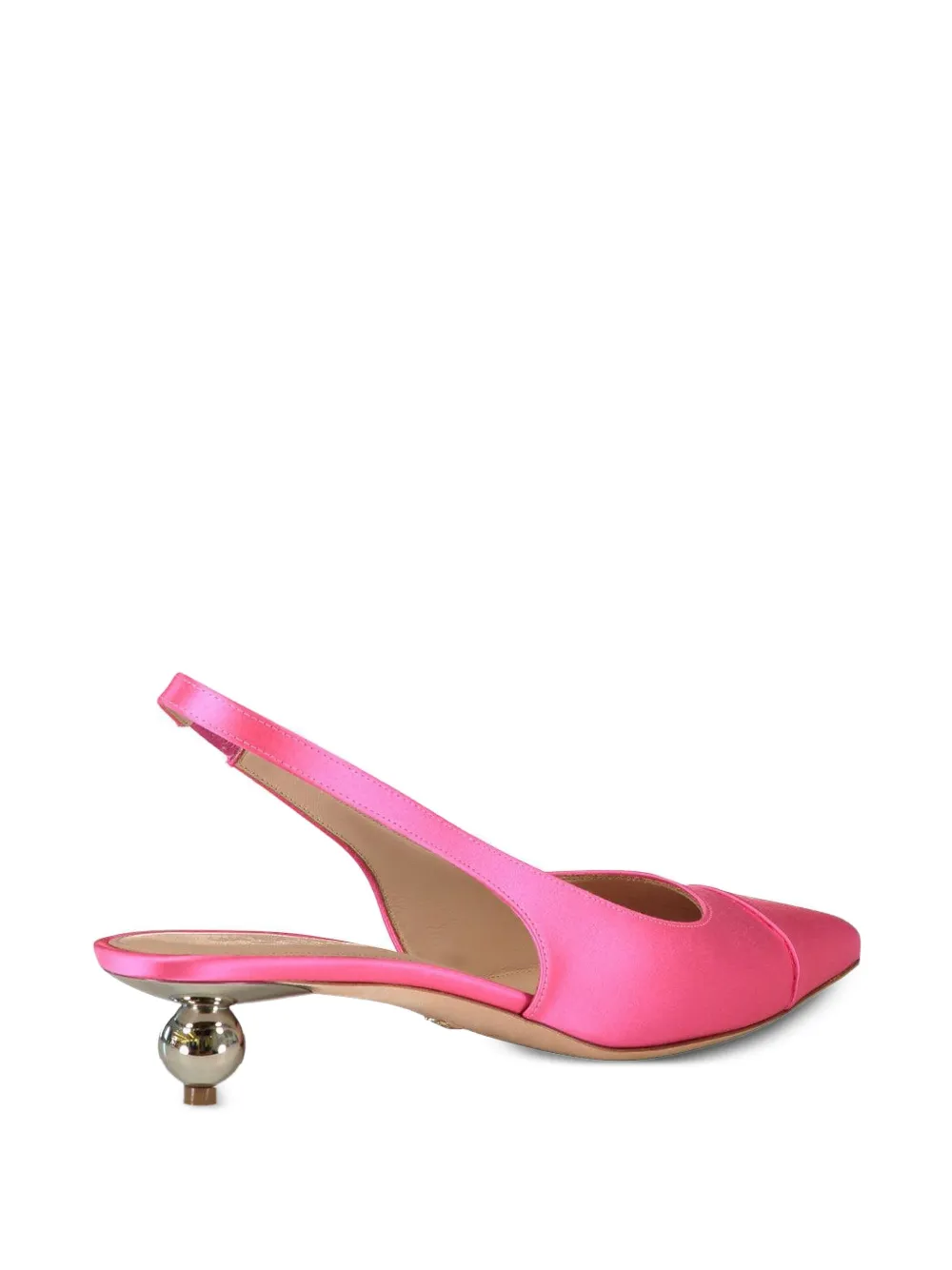 Giambattista Valli 35mm Satin Slingback Pumps In Pink
