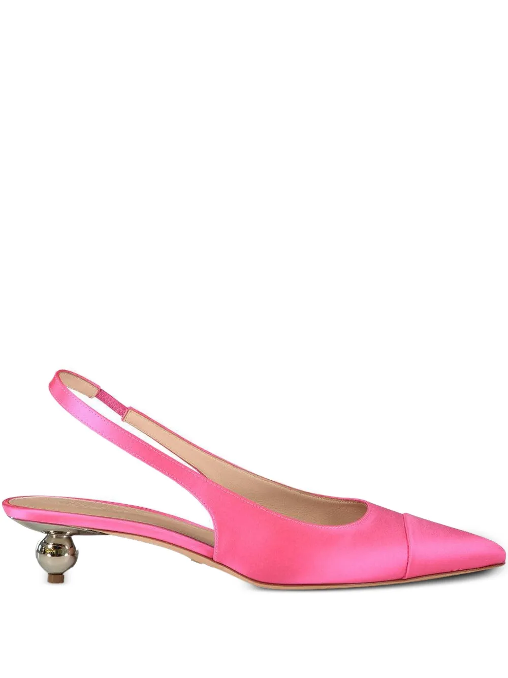Giambattista Valli 35mm Satin Slingback Pumps In Pink