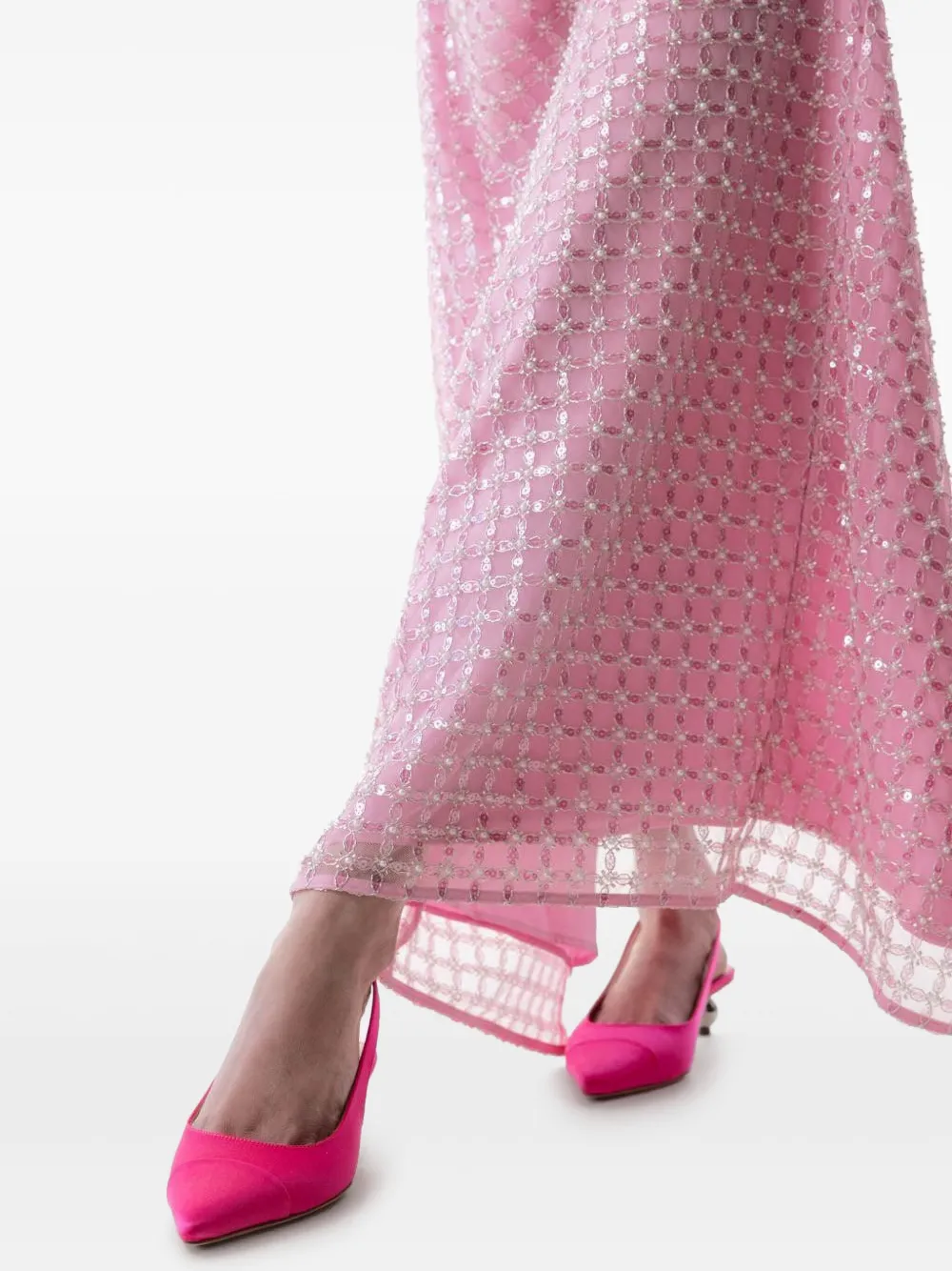 Giambattista Valli 35mm Satin Slingback Pumps In Pink