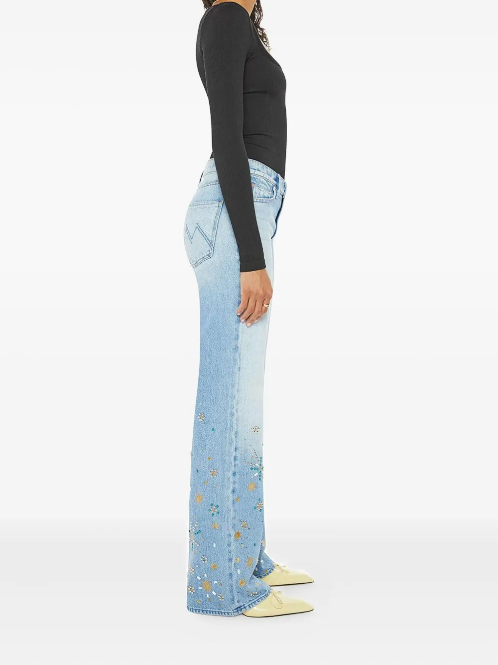 MOTHER The Bookie Heel embellished jeans - Blauw