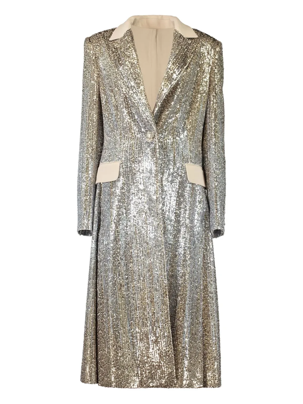 Elie Saab Sequin-embroidered Coat In Gold