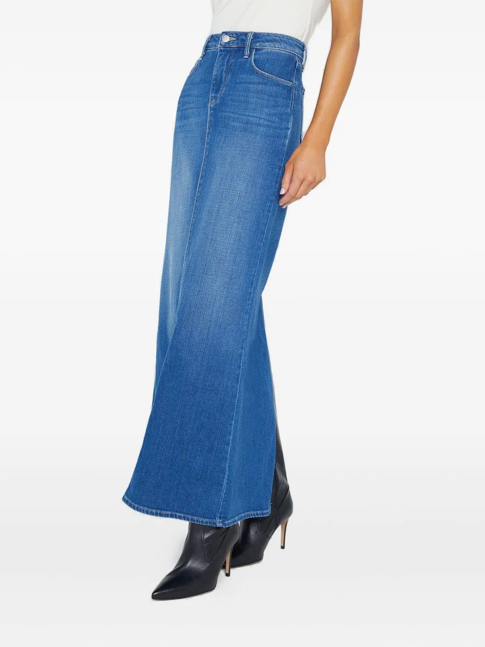 L'Agence denim maxi skirt Blauw