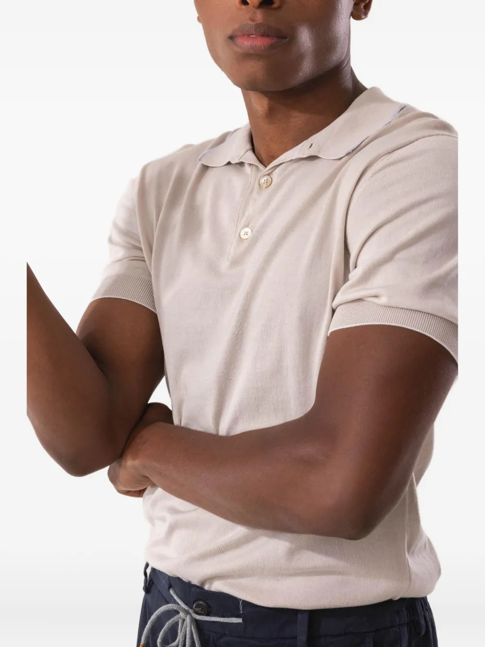 Eleventy short-sleeved polo shirt Beige