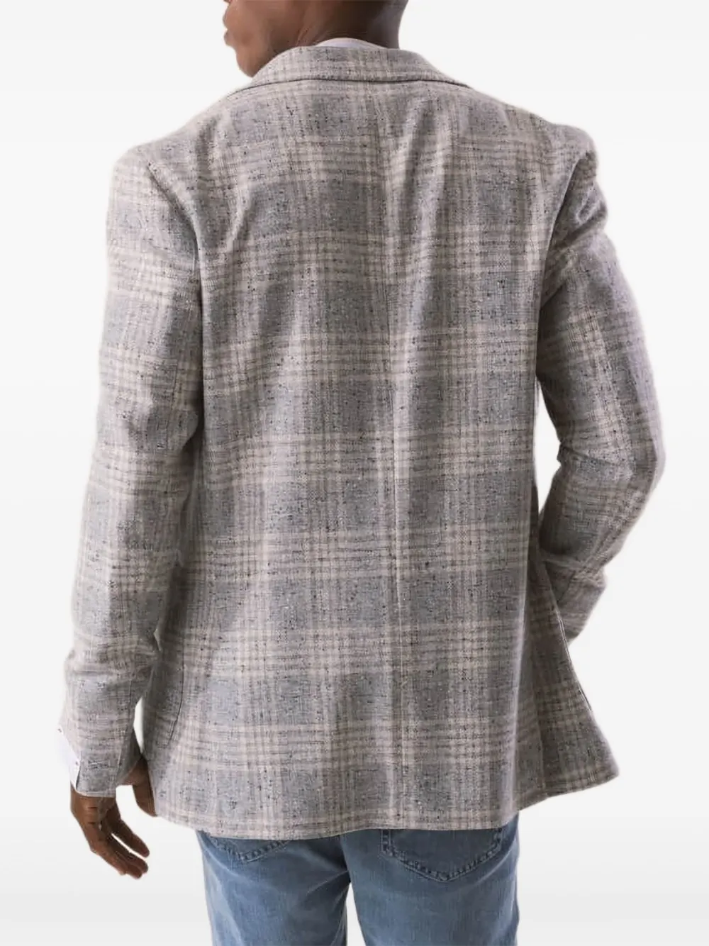 Eleventy single-breasted checked jacket LTGRYMLN