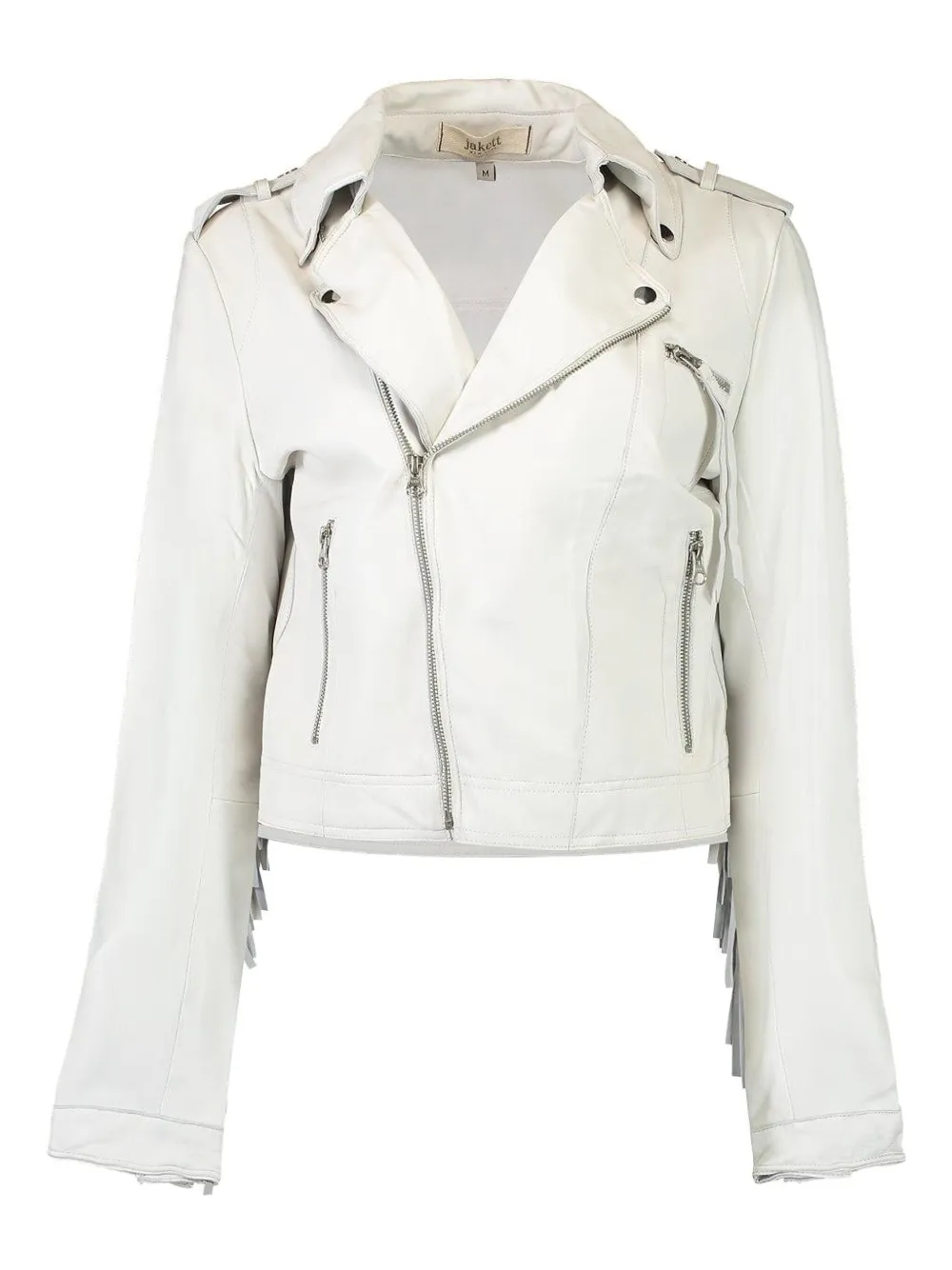 Jakett Tina fringe leather jacket | blanco | Image 1