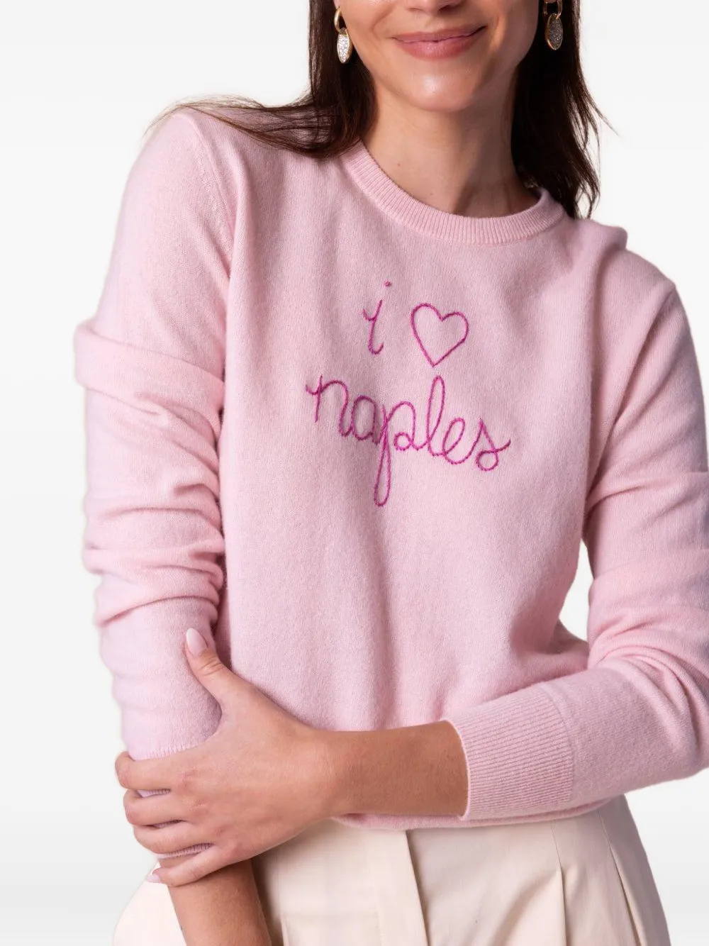 Lingua Franca I Love Naples sweater Roze