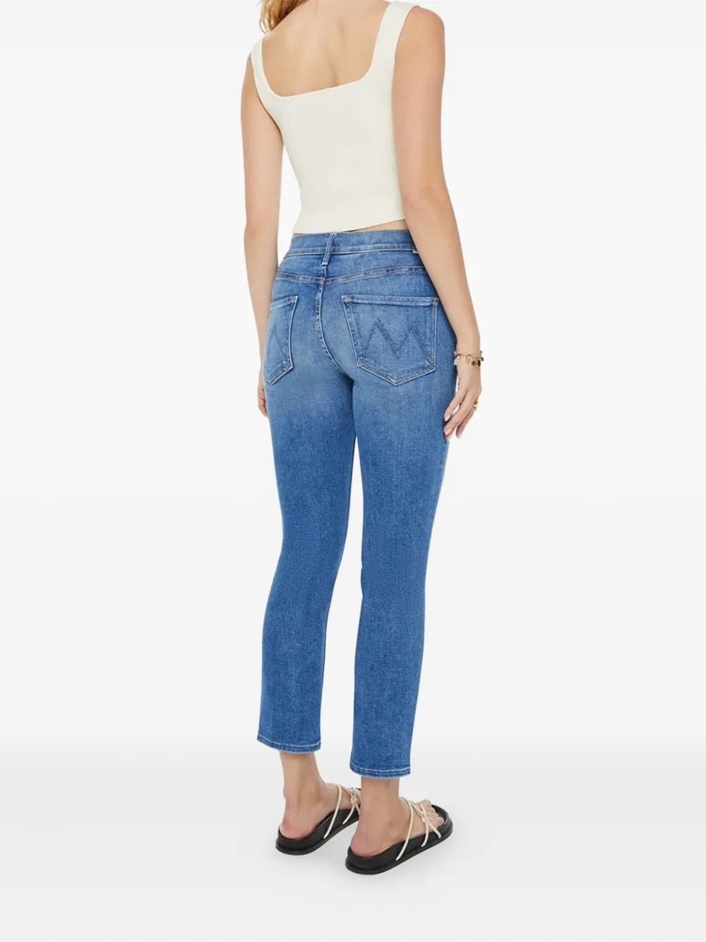 Mother The Dazzler Cropped Jeans In Blue