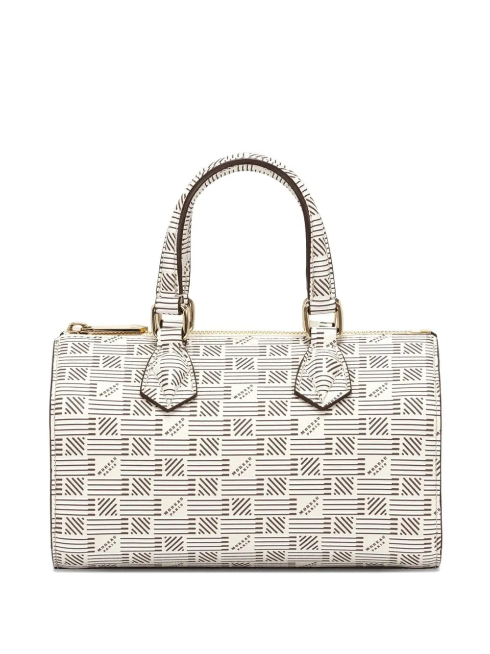 Moreau Liberte PM geometric-pattern boston bag Beige