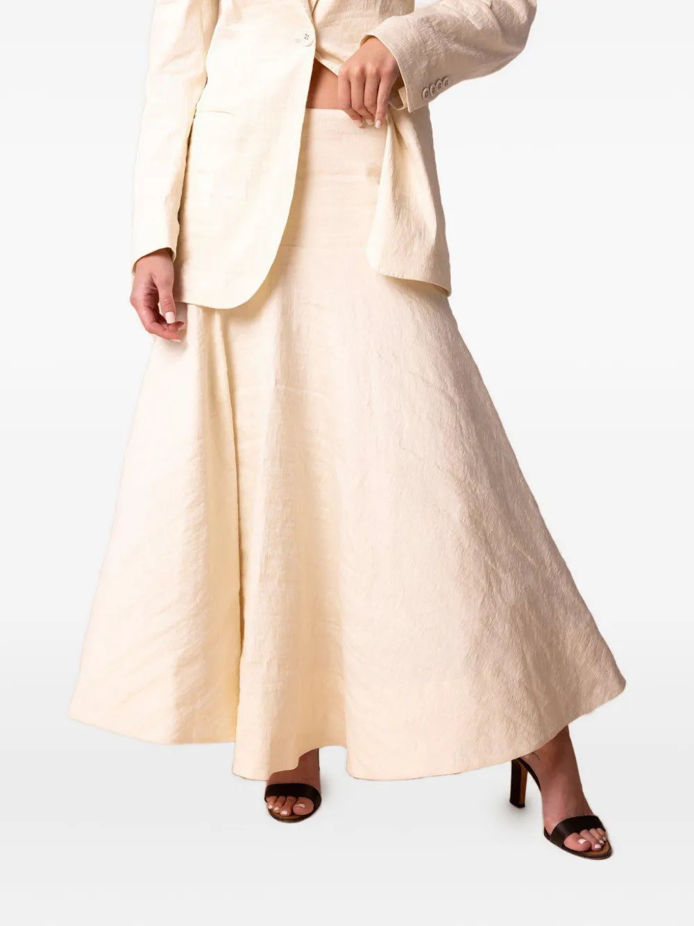 Brandon Maxwell The Ember Maxi Skirt In Neutral