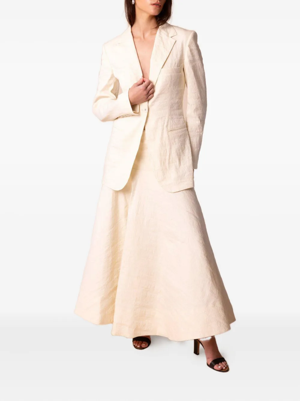 Brandon Maxwell The Ember Maxi Skirt In Neutral