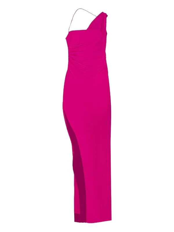 the sei asymmetric draped dress The Sei Asymmetrical Gathered Wrap Dress In Orchid