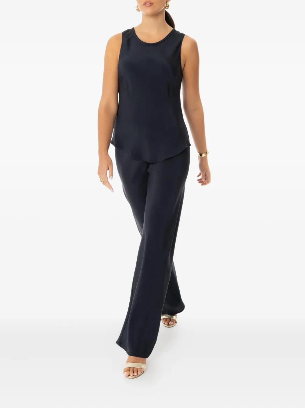 Peter Cohen Flick Round-neck Sleeveless Tank Top In Blue
