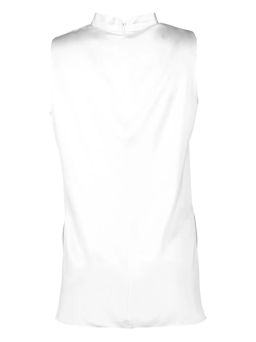 Adam Lippes Drape-neck Sleeveless Top In White