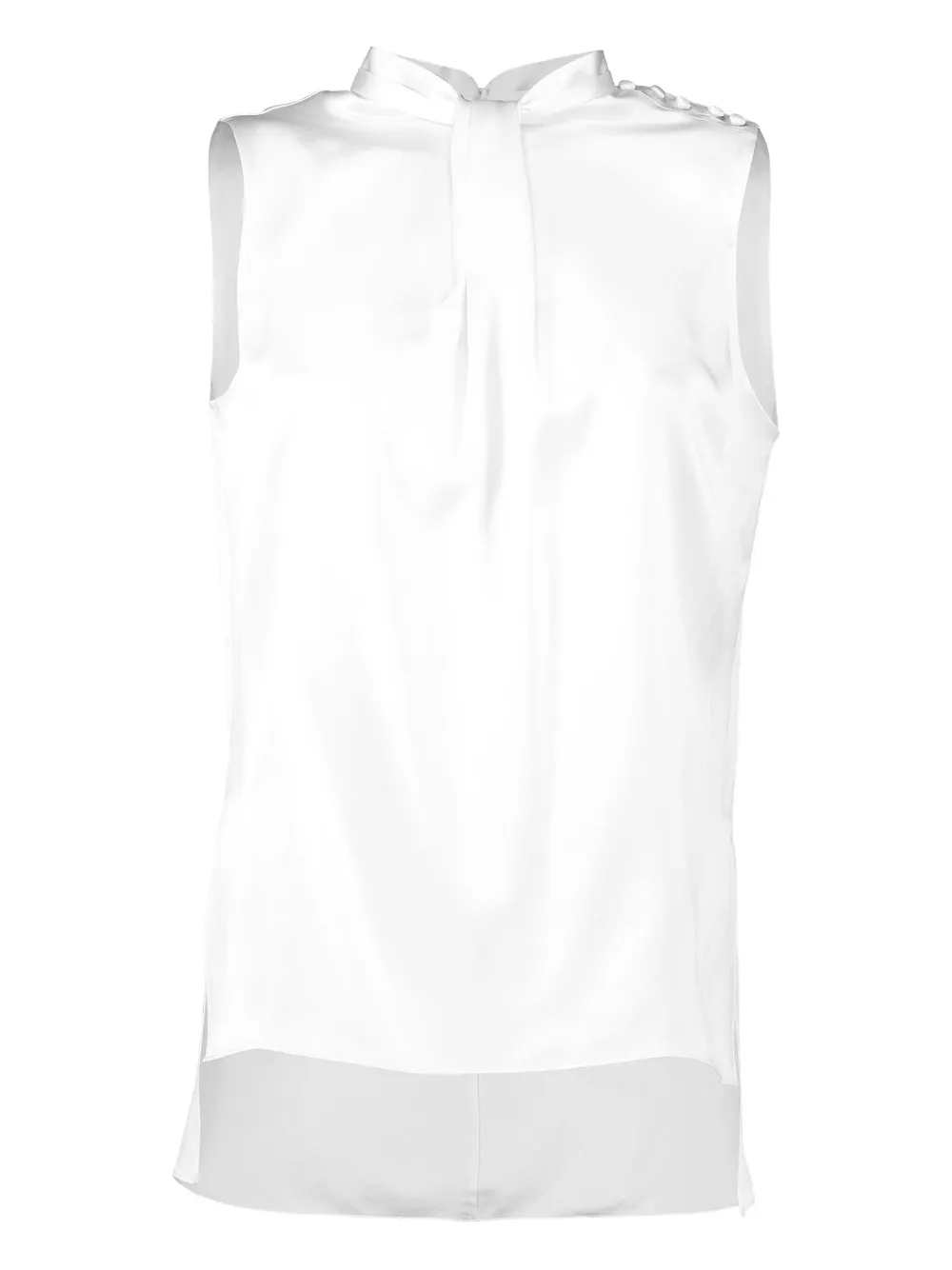 Adam Lippes Drape-neck Sleeveless Top In White