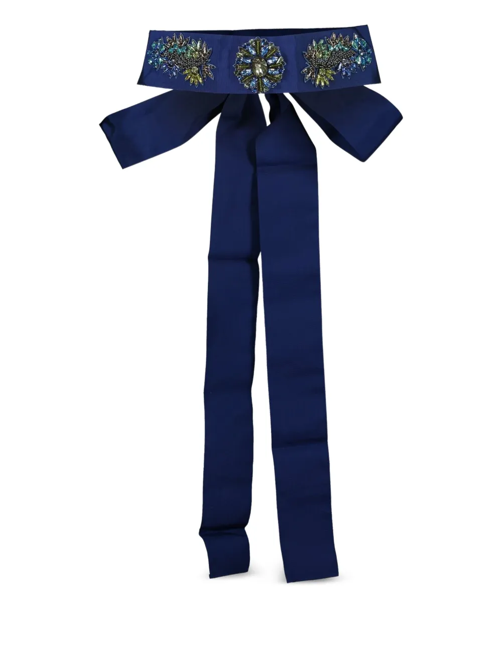 Sara Roka ribbon-detail crystal-embellished belt - ブルー Sara Roka ribbon-detail crystal-embellished belt - ブルー