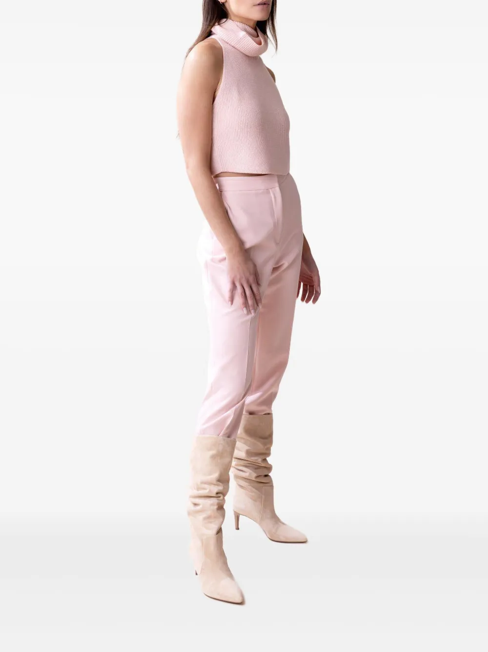 LAPOINTE pressed-crease trousers Roze