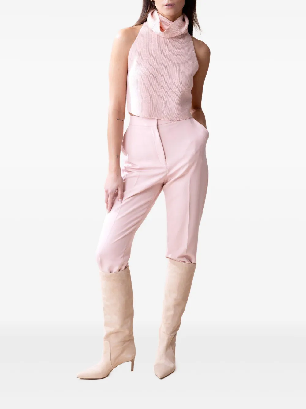 LAPOINTE pressed-crease trousers Roze