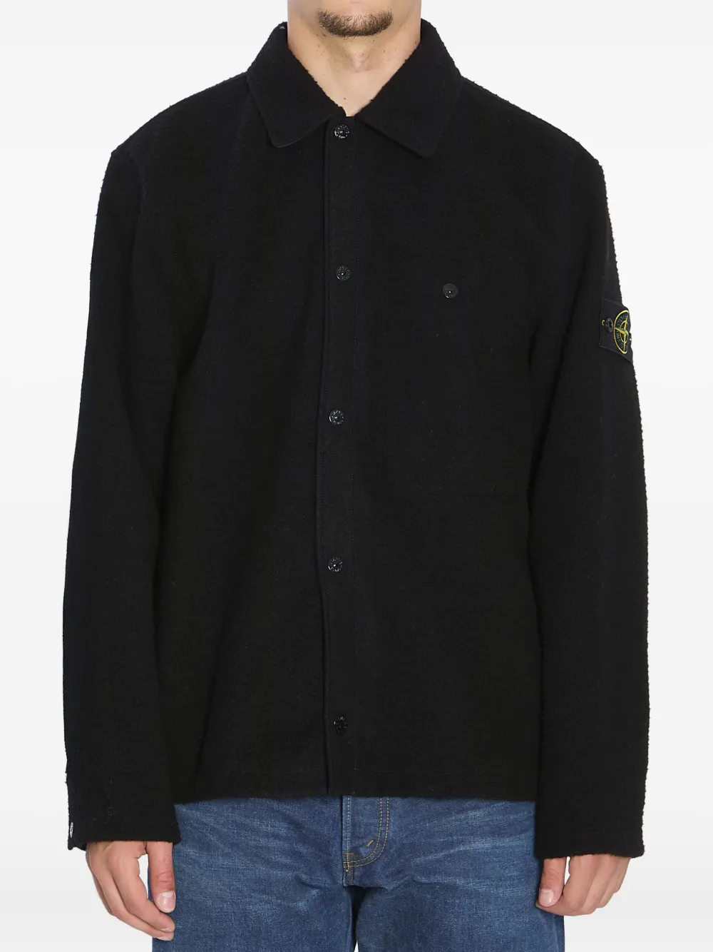 Stone Island ロングスリーブ シャツ - ブラック Stone Island ロングスリーブ シャツ - ブラック