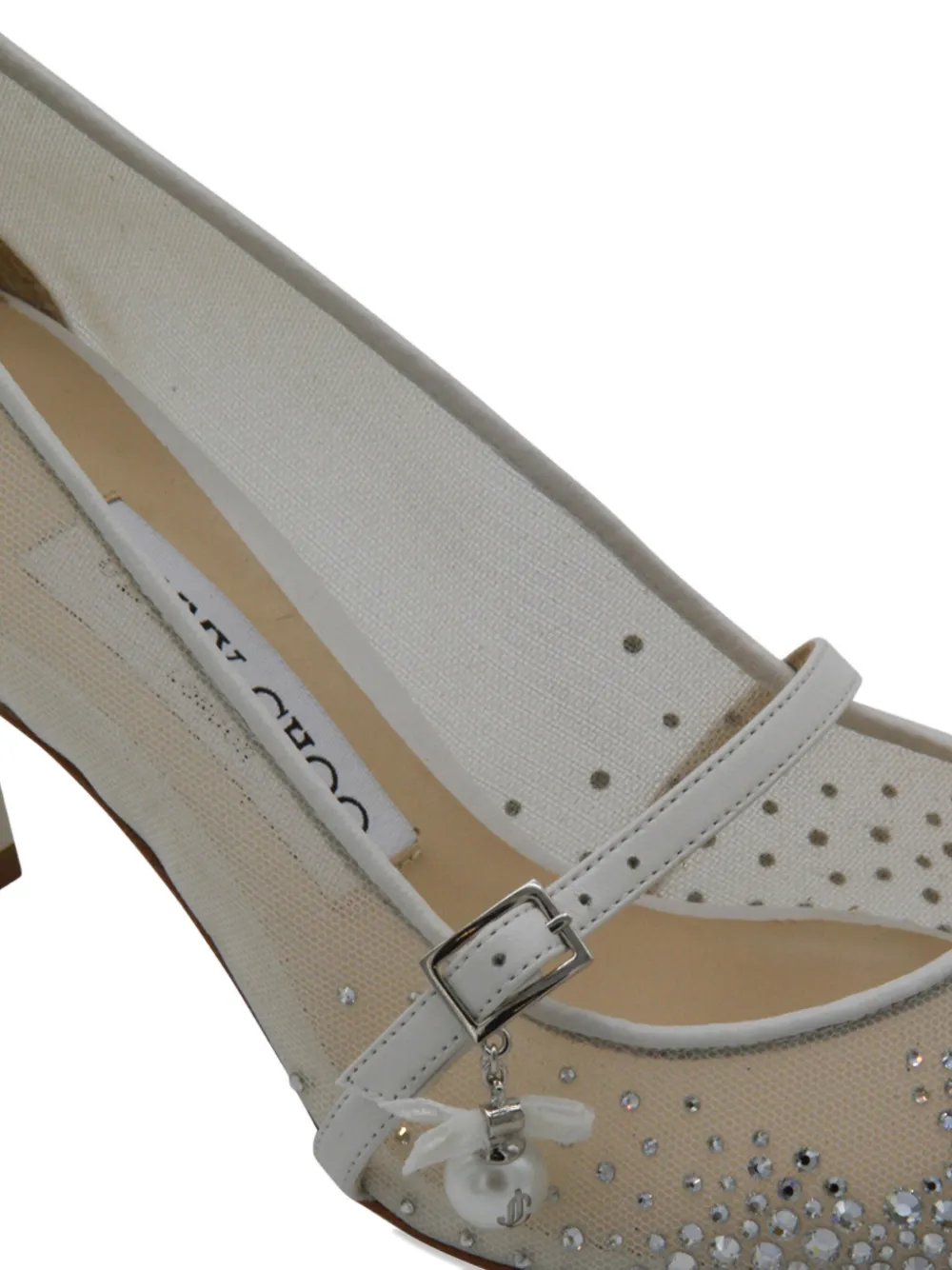 Jimmy Choo 65mm Crystal-embellished Mesh Pumps In White