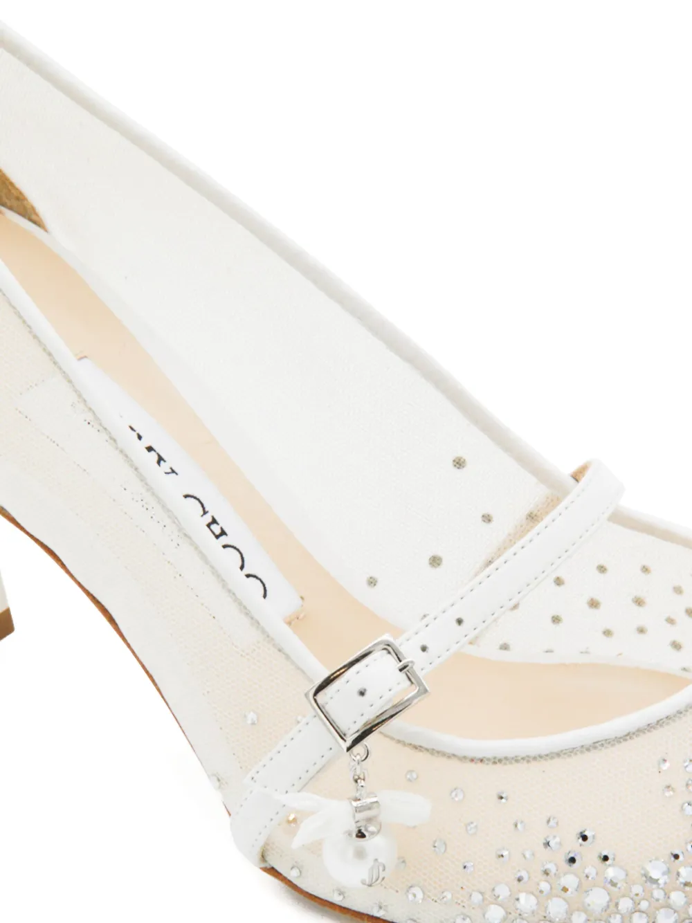 Jimmy Choo 65mm Crystal-embellished Mesh Pumps In White