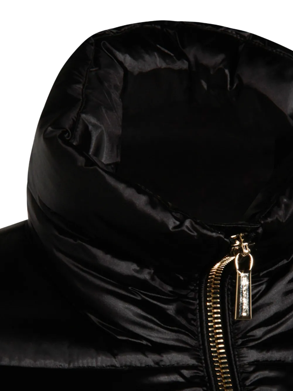 Moorer Long Quilted Down Jacket With High Collar In Black