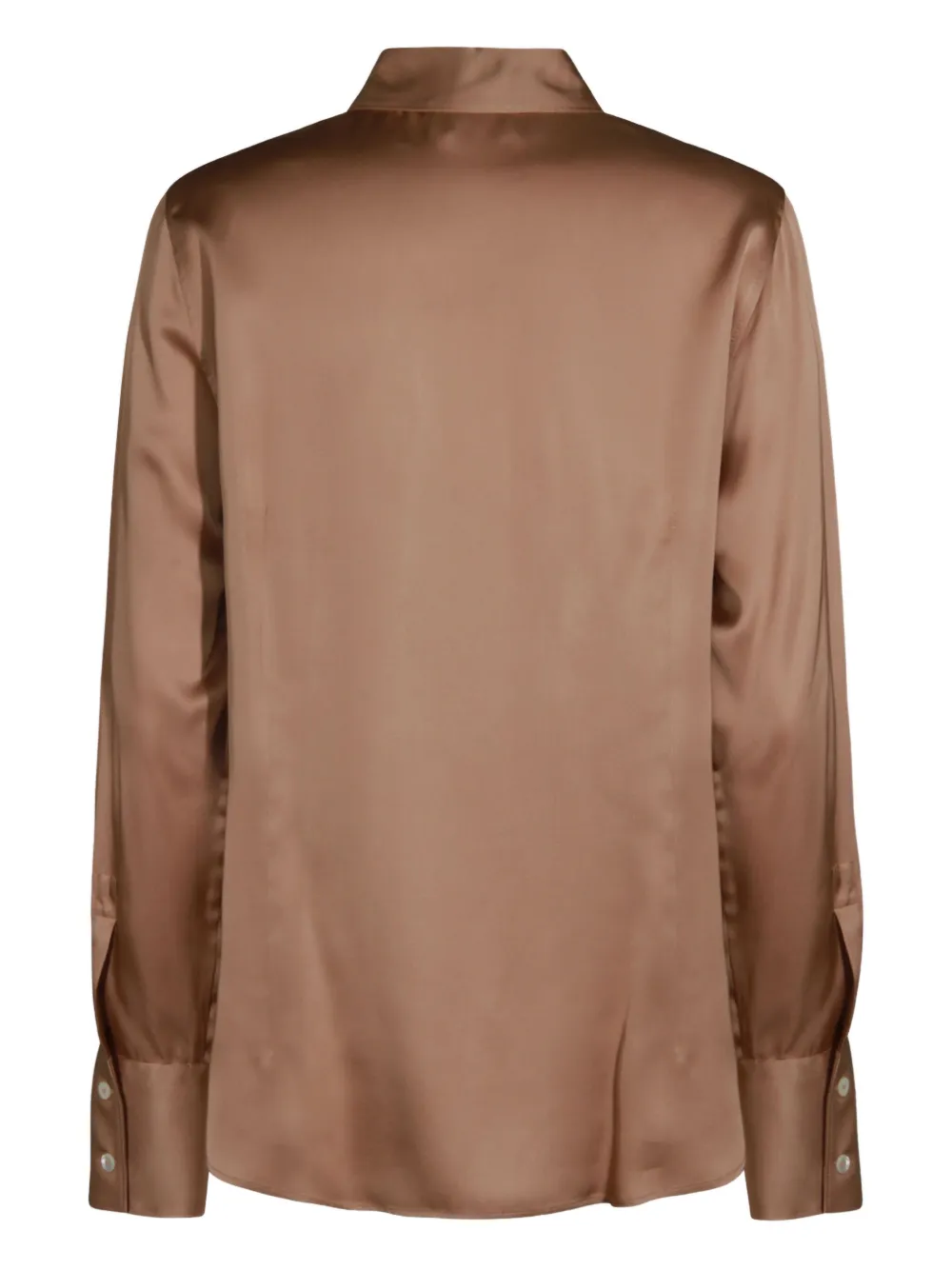 Glanshirt satin-effect long-sleeve shirt | Brown | Image 1