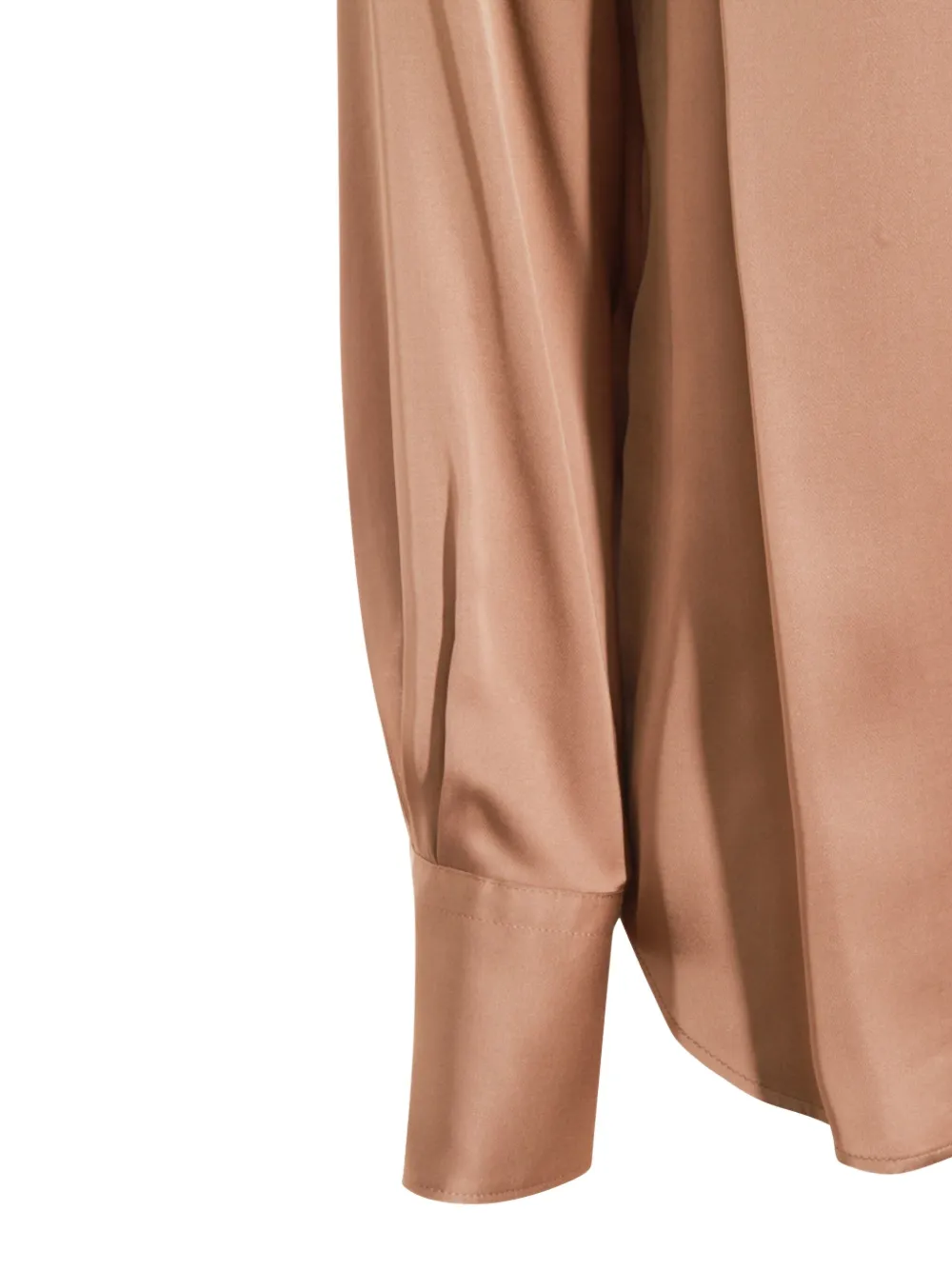 Glanshirt satin-effect long-sleeve shirt - Bruin