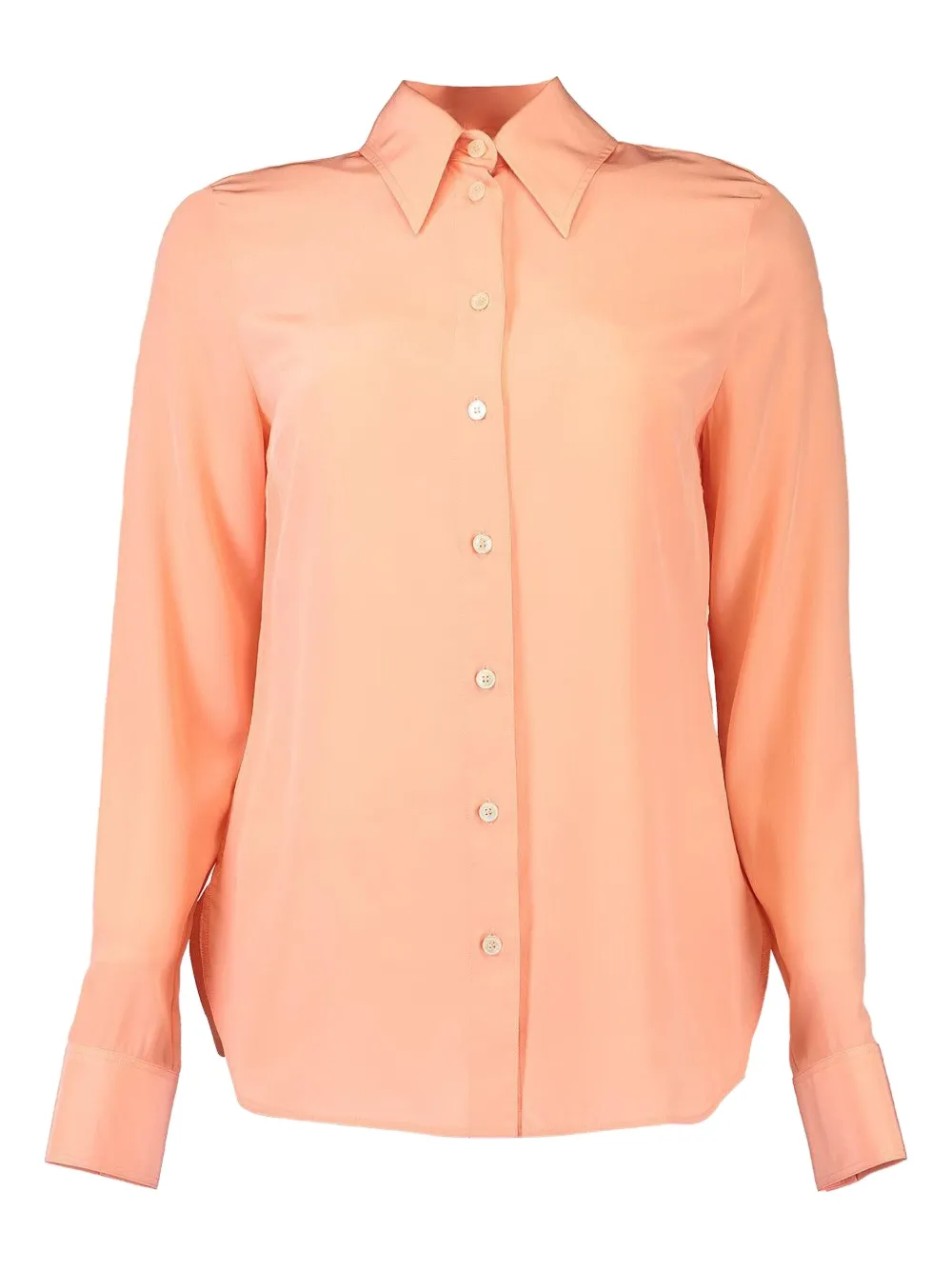 Stella Mccartney Classic-collar Silk Shirt In Pink