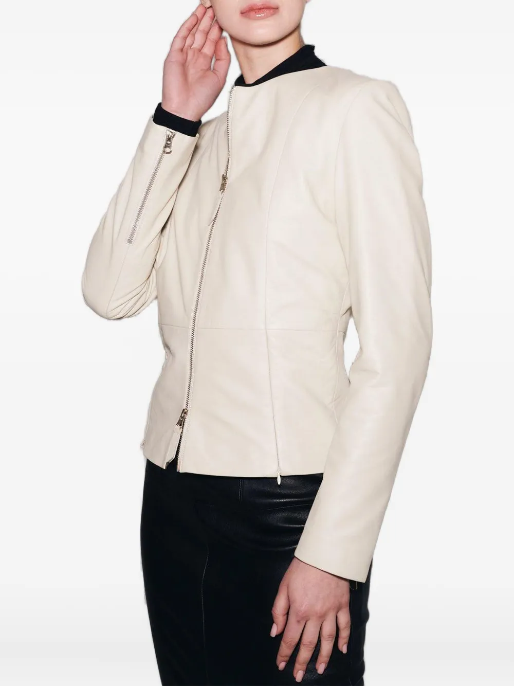  Lusso Blair Zip-front Fitted Jacket - White 