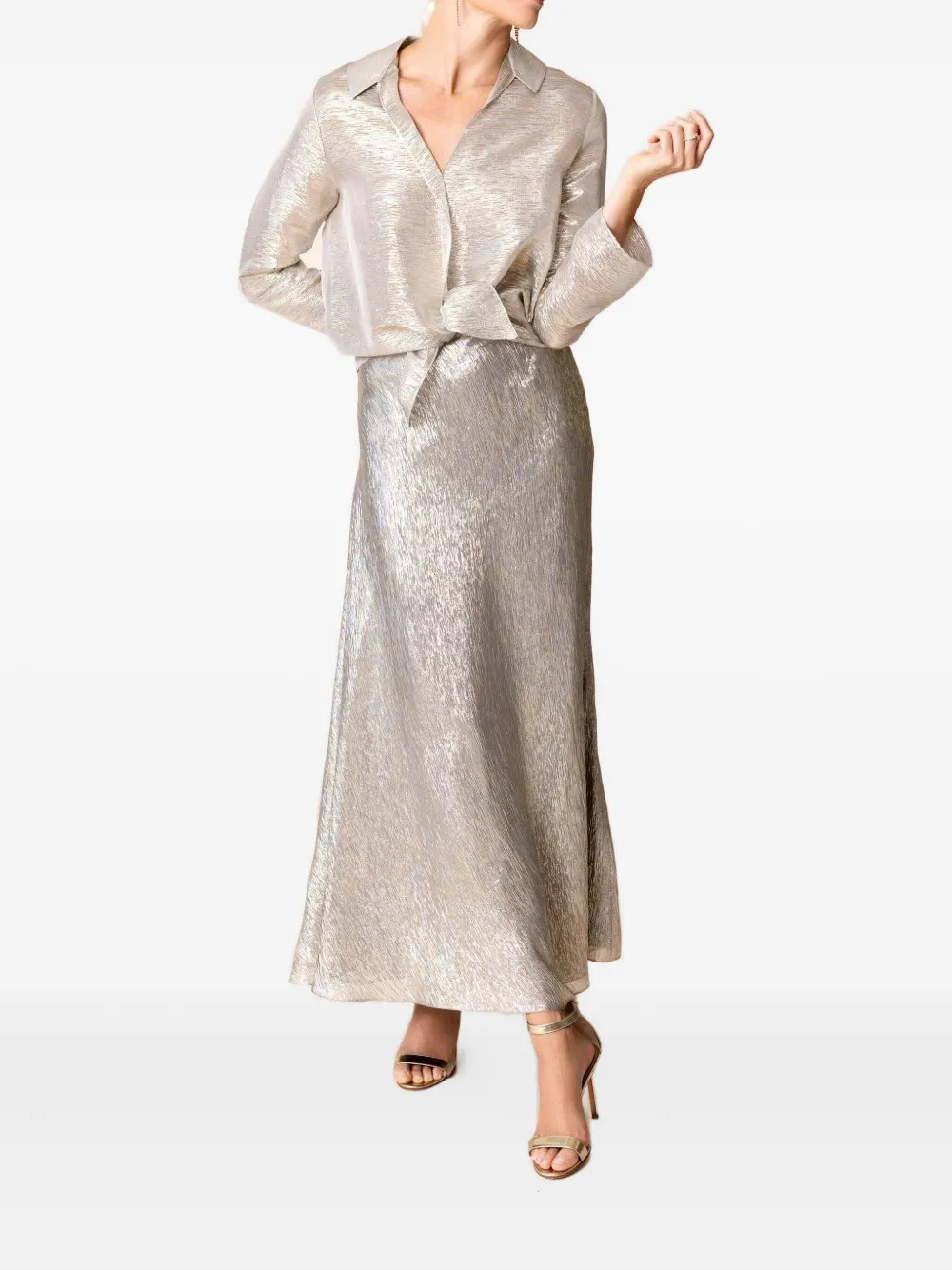 Peter Cohen Gabol metallic-effect shirt - Zilver