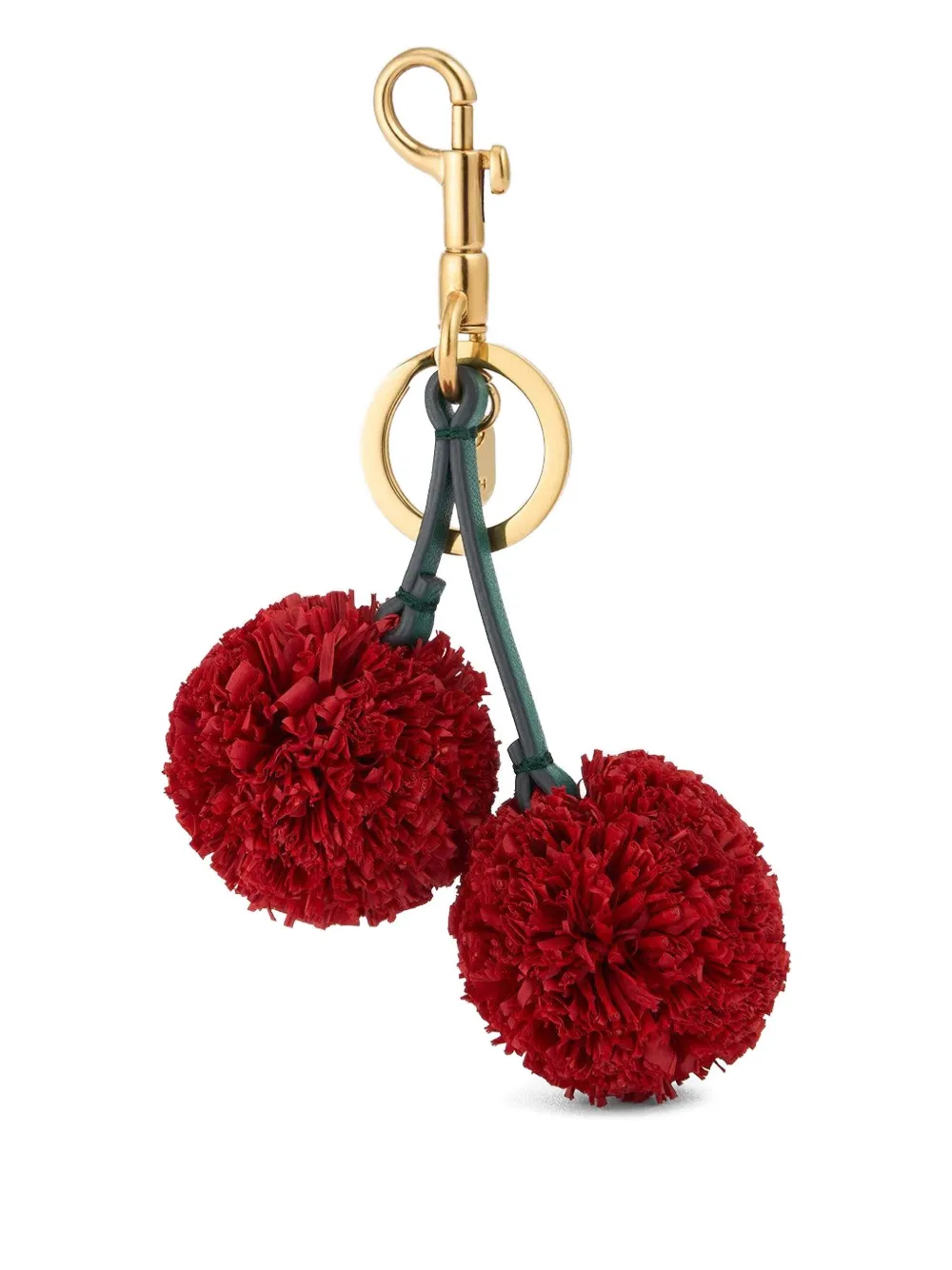 Anya Hindmarch cherry-charm pom-pom keyring Rood
