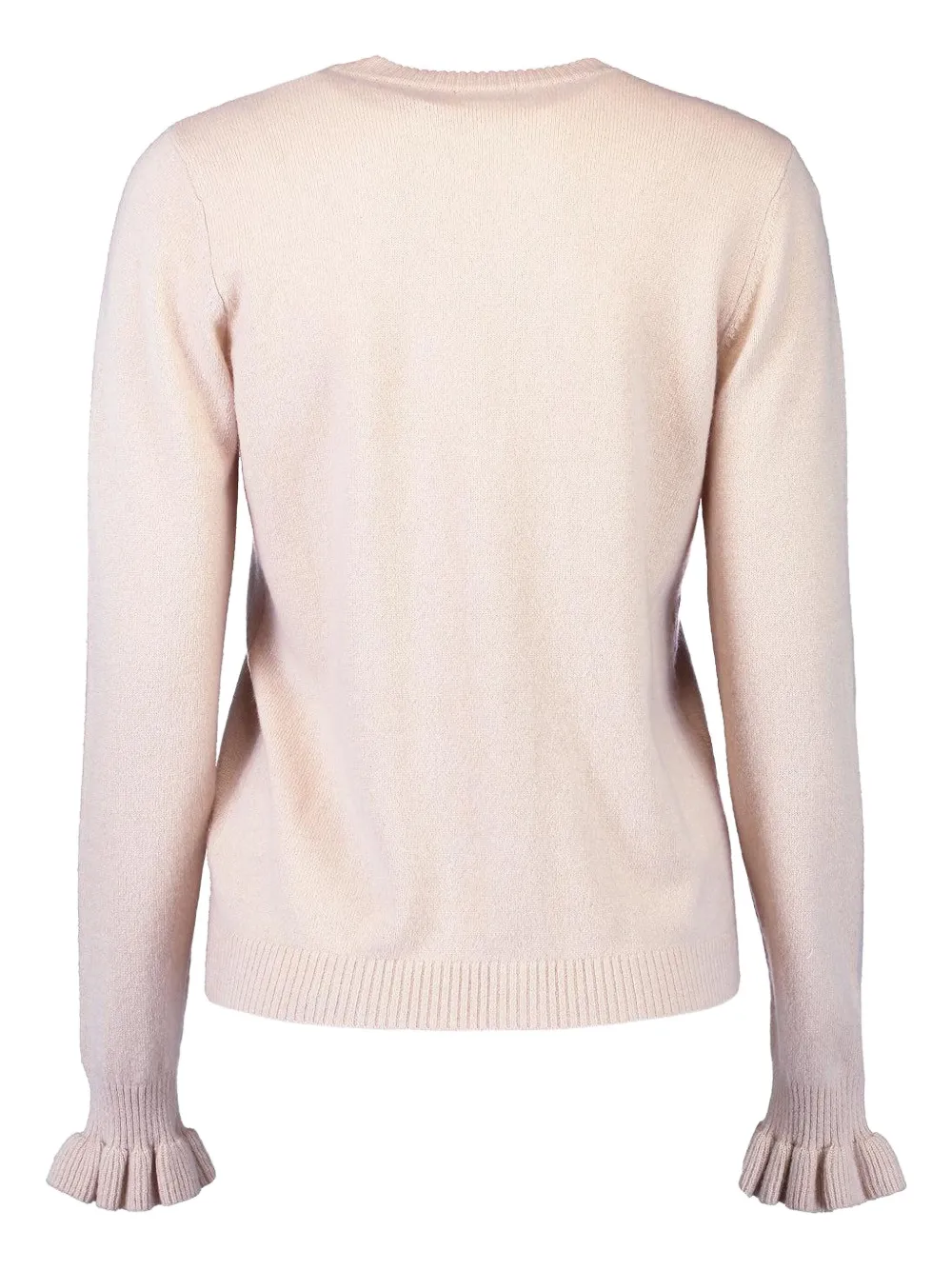 Minnie Rose Ruffle-cuff Cardigan In Neutral