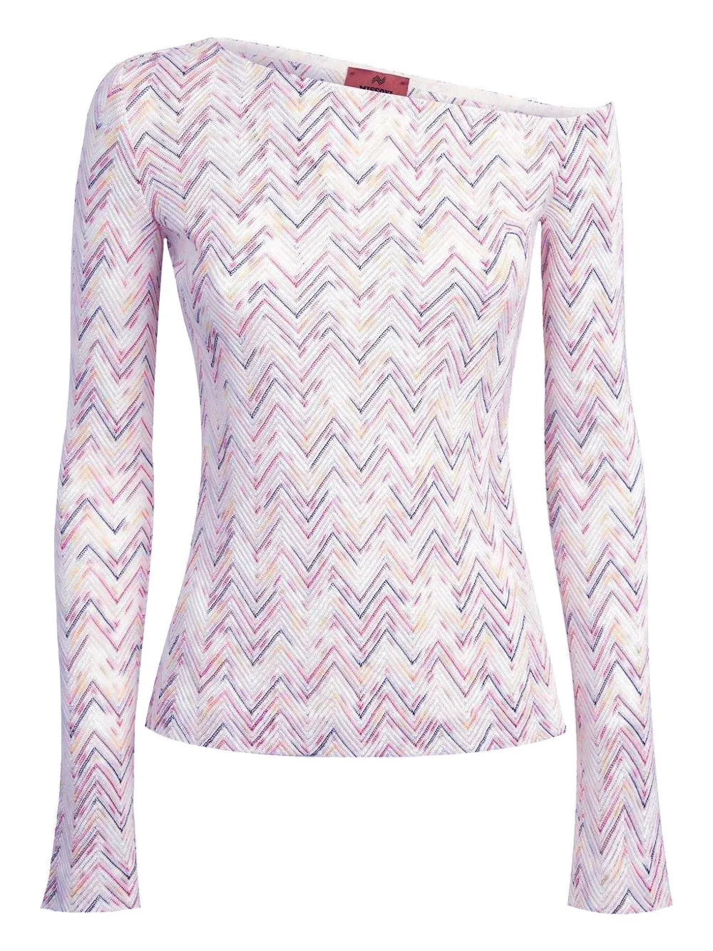 Missoni chevron-pattern off-shoulder sweater - Bianco