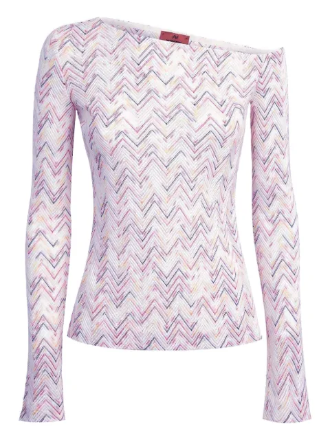 Missoni chevron-pattern off-shoulder sweater
