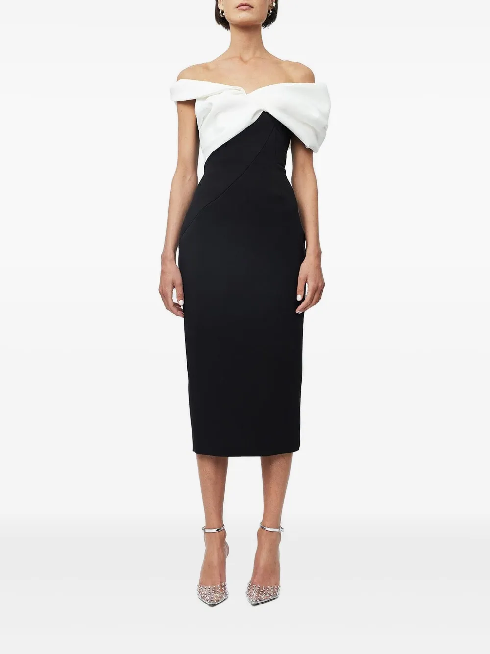 Rachel Gilbert Matteo draped off-shoulder midi dress - Zwart