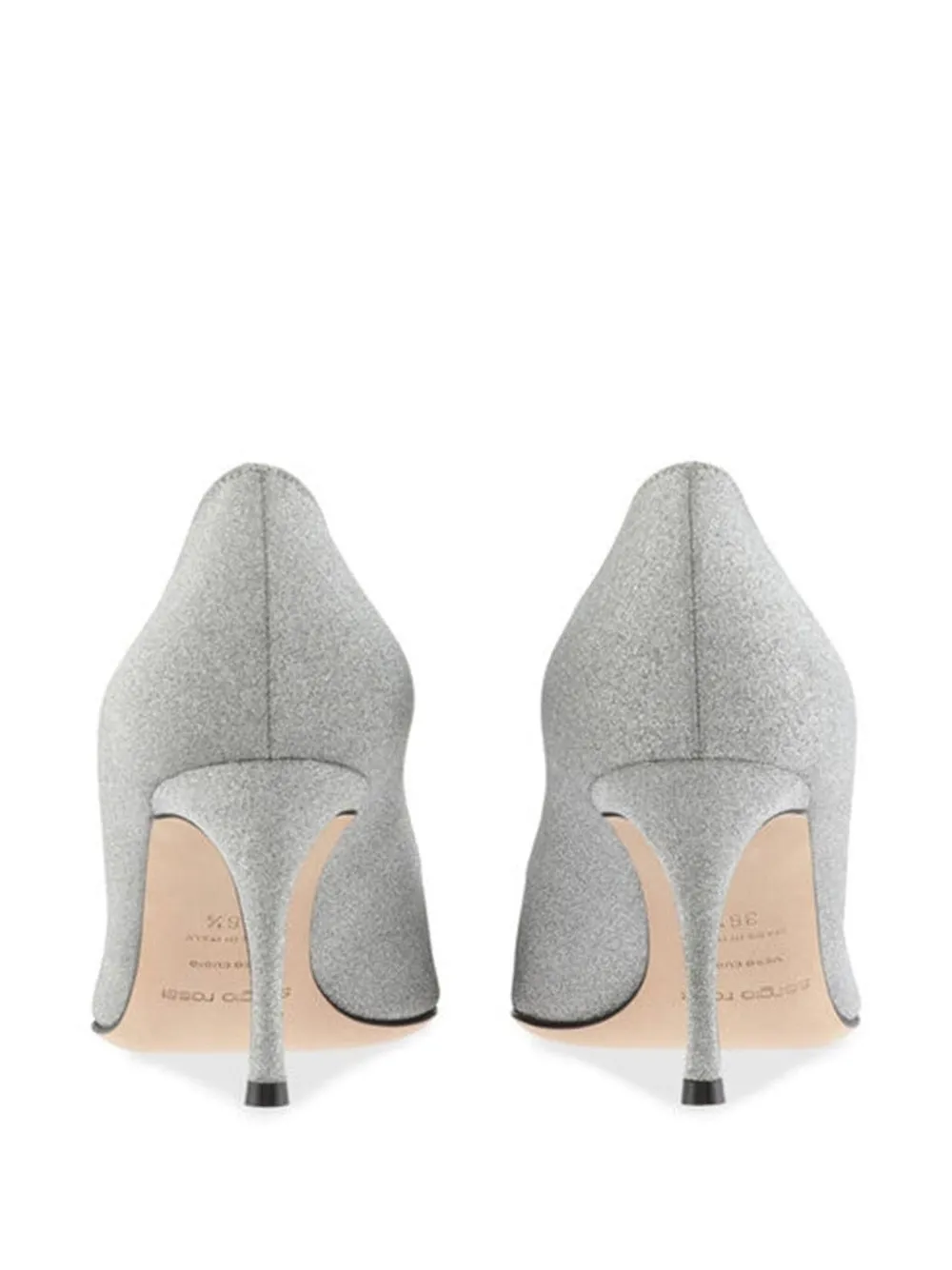 Sergio Rossi 76mm Glittered Pointed-toe Pumps In Gray