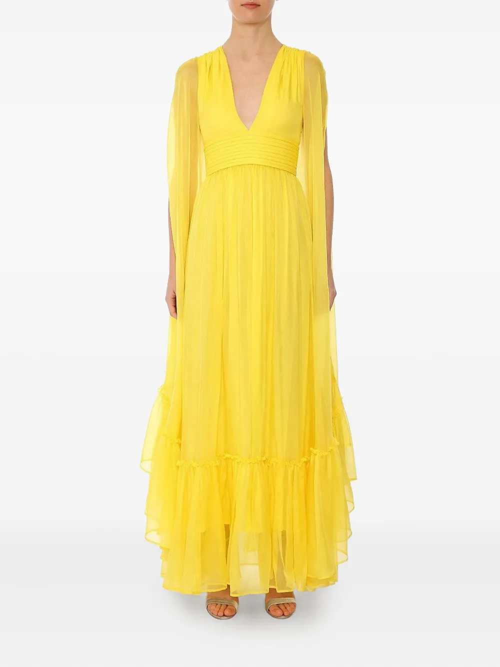 Huishan Zhang Sienna maxi-jurk met V-hals - Geel