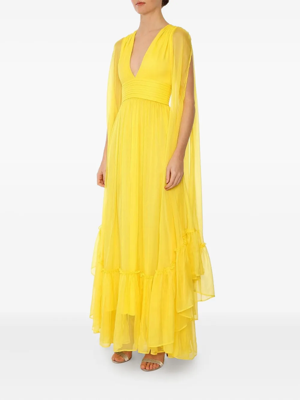 Huishan Zhang Sienna V-neck Maxi Dress In Yellow