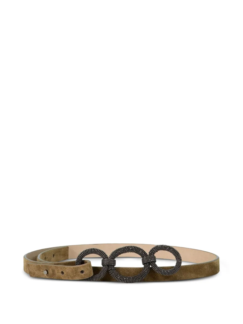 Brunello Cucinelli suede circle-buckle belt | Brown | Image 1
