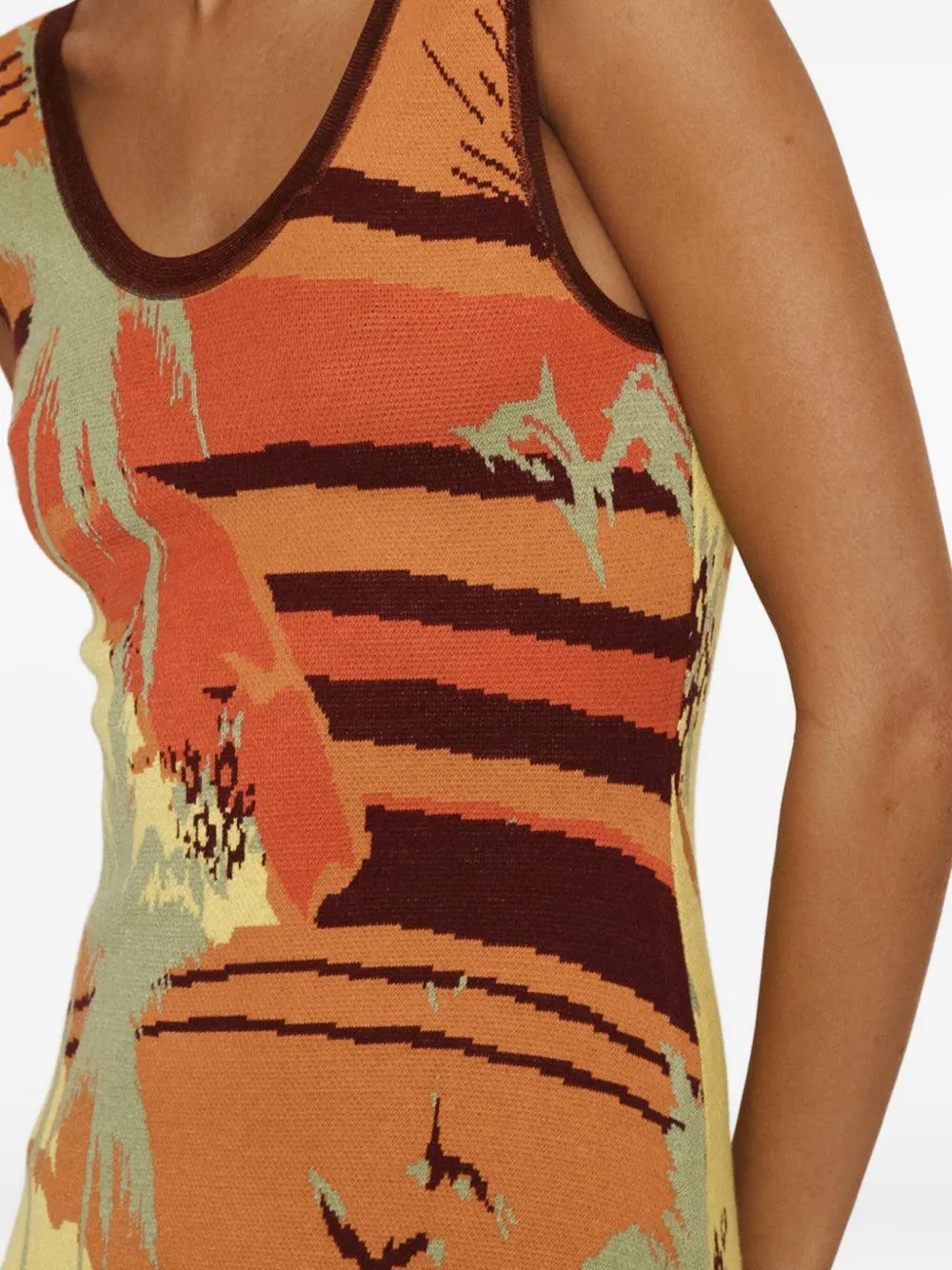 Alemais Palm Island Print Midi Dress In Multi