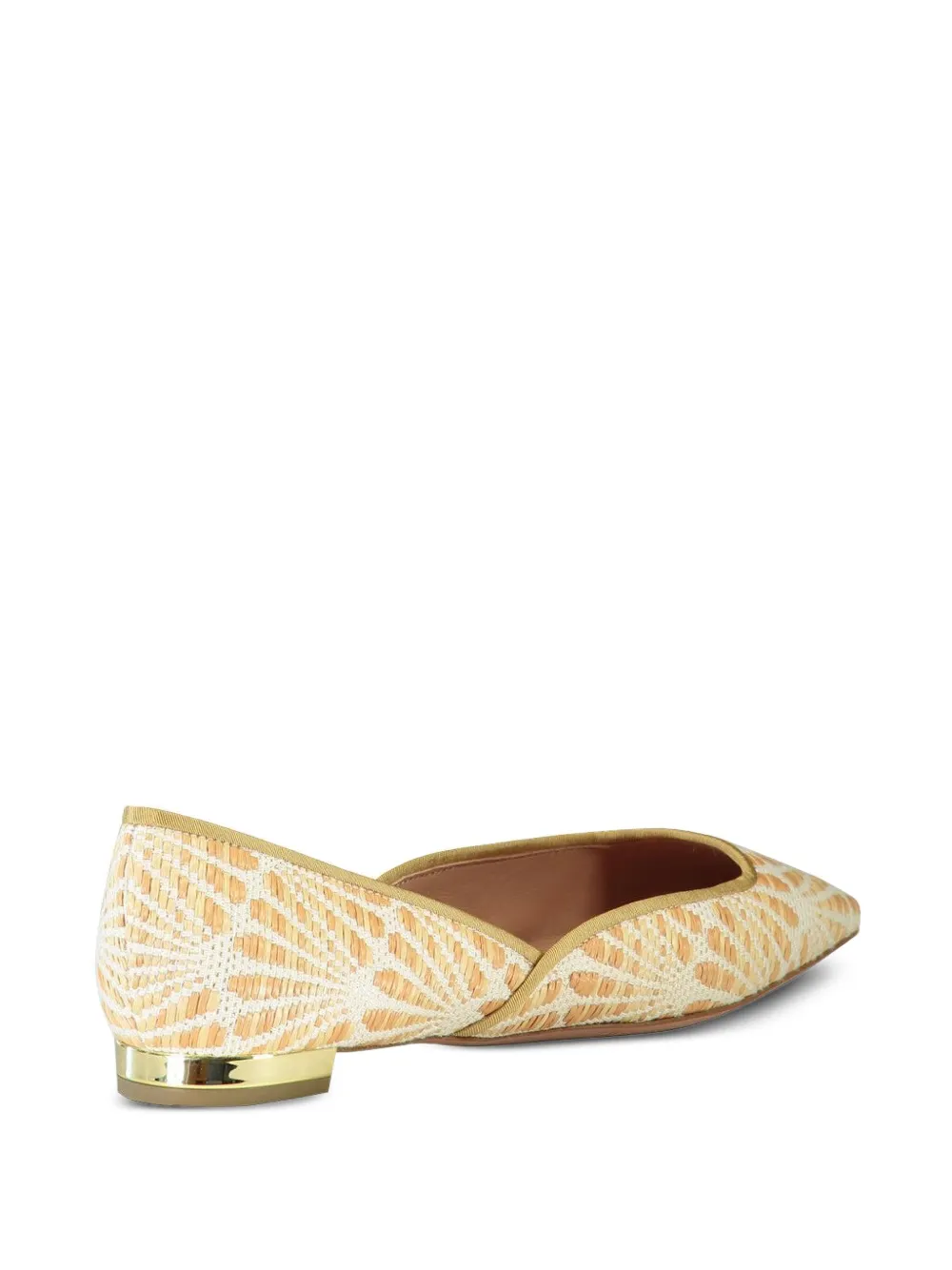 Aquazzura Maia Raffia Flat Pumps In Neutral