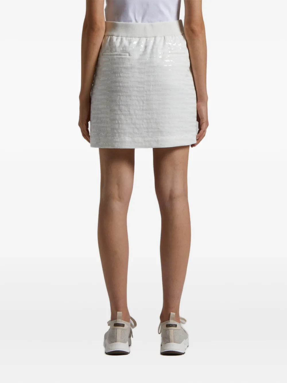 Peserico sequin striped mini skirt Wit