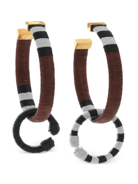 Johanna Ortiz Color Parallelism striped hoop earrings