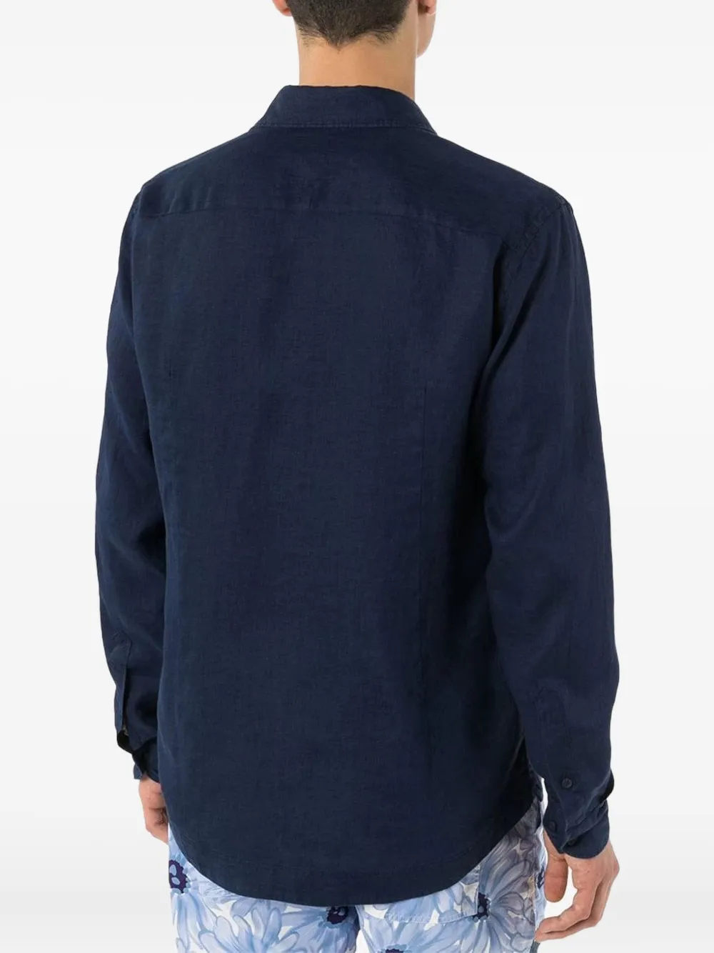 Orlebar Brown Giles linnen overhemd Blauw