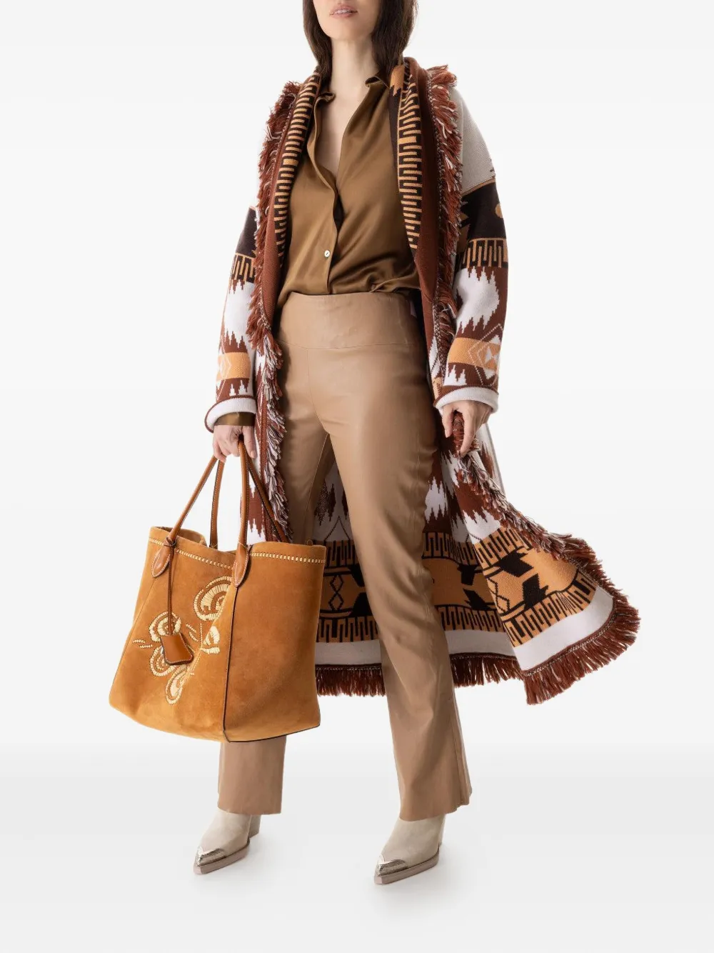 Sprwmn leather flare trousers - Bruin