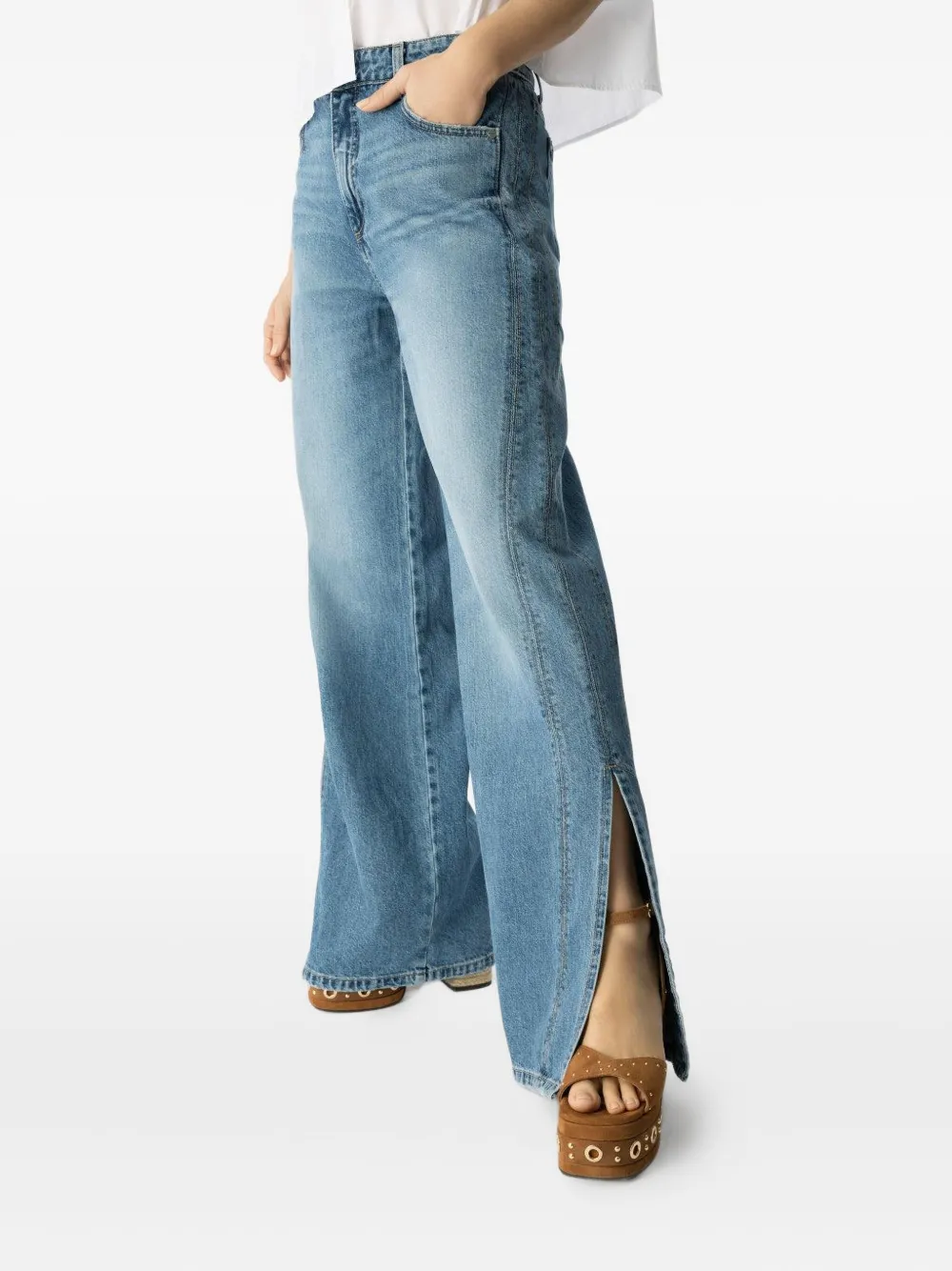Twp Tangled Up In Blue Split Jeans In Blue