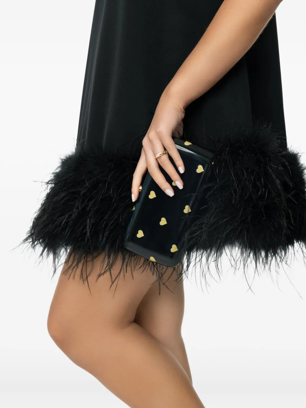 Jeffrey Levinson Candy Hearts Clutch In Black