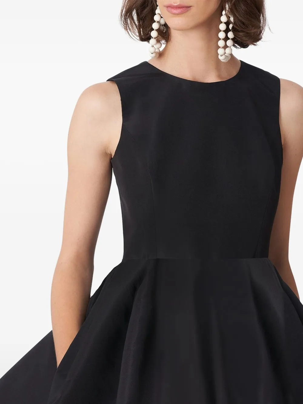 Carolina Herrera Mouwloze mini-jurk met ronde hals Zwart